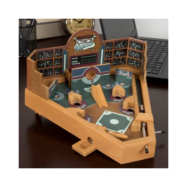 Toy Time Baseball Pinball Tabletop Skill Game, Miniature Wooden Retro Sports Arcade Toy for Adult / Children 269175KGC - main
